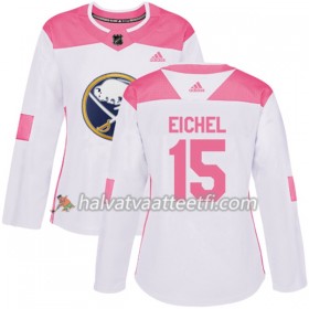 Naisten NHL Buffalo Sabres Pelipaita Jack Eichel 15 Adidas 2017-2018 Valkoinen Vaaleanpunainen Fashion Authentic